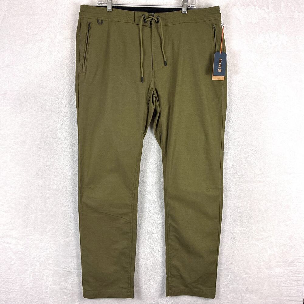 Roark Pants Men 38 Olive Green Layover Traveler Stretch Hiking Preppy Huckberry